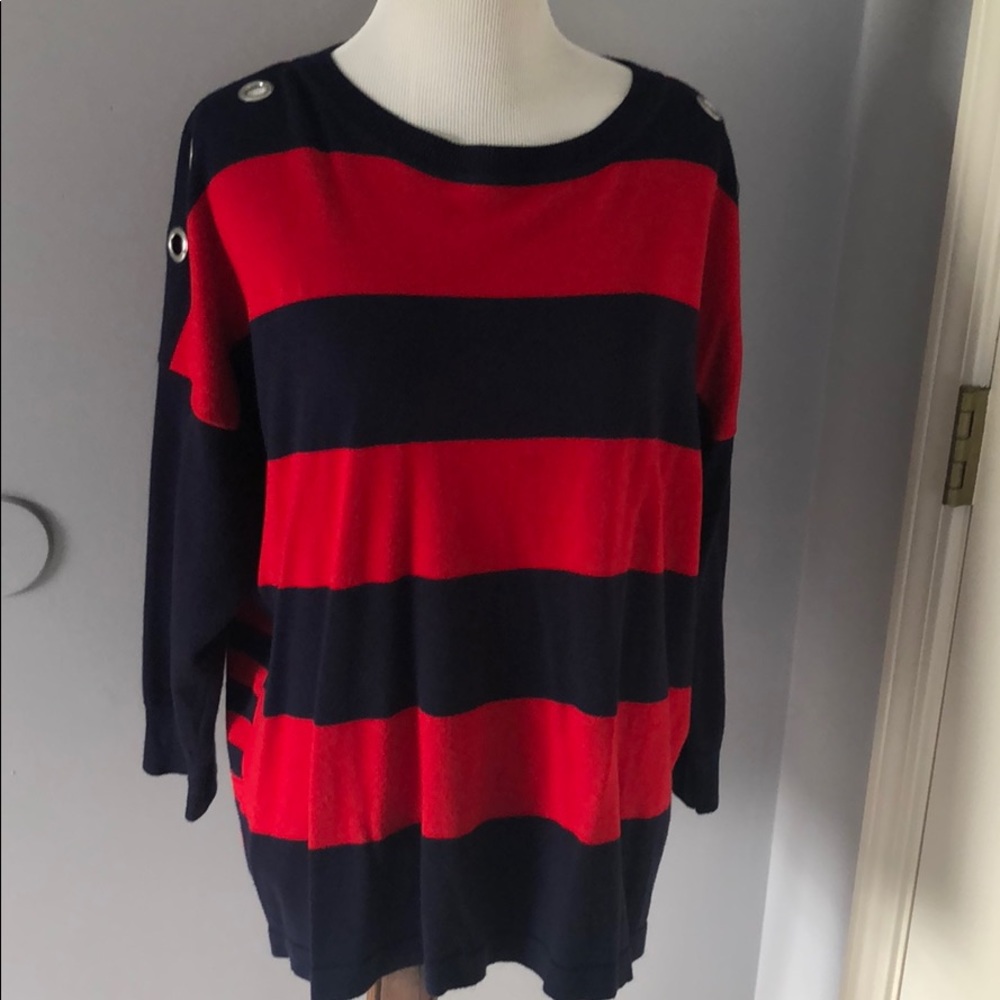 Westbound boatneck striped sweater top
#17